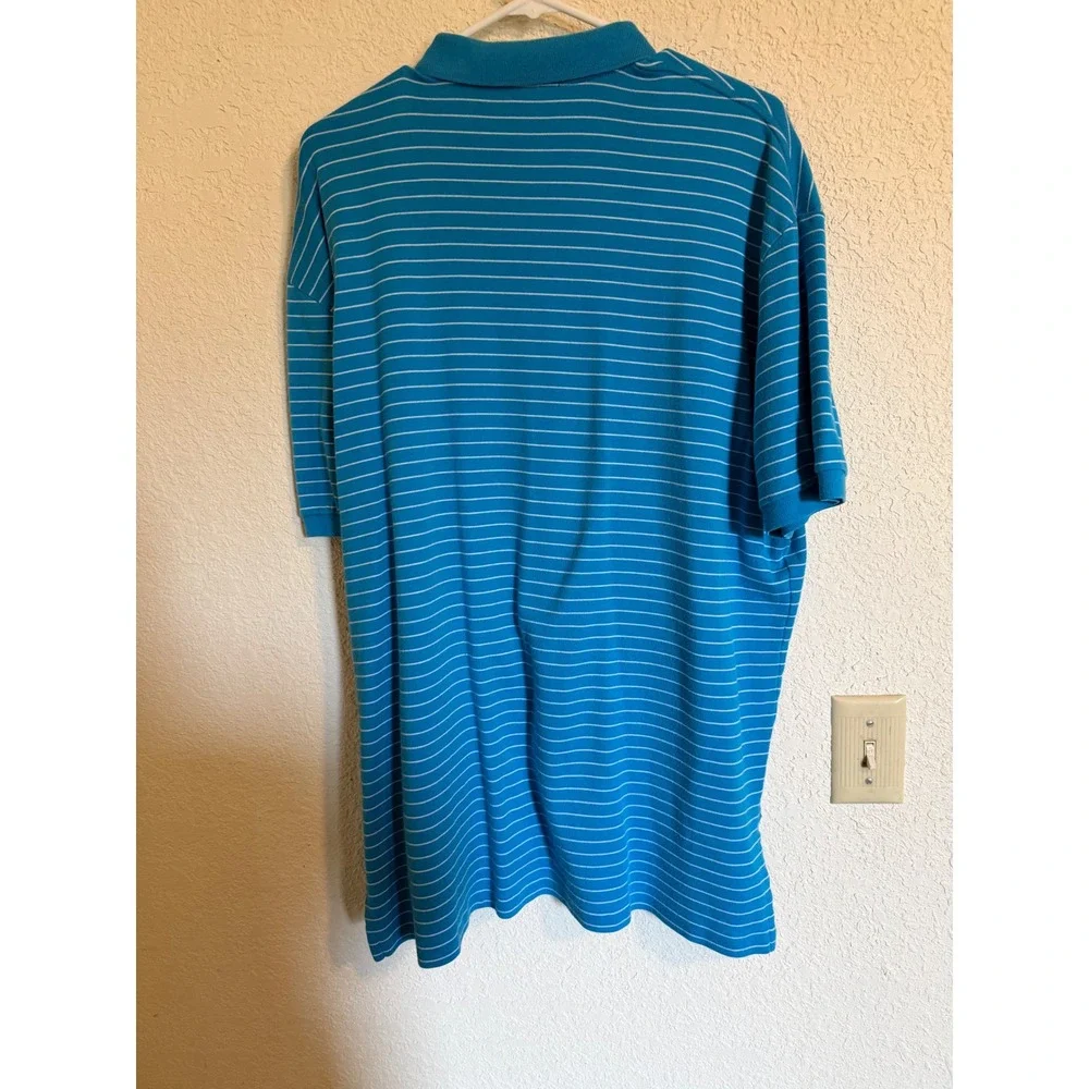 Polo Ralph Lauren Mens XL Blue White Striped Short Sleeve Cotton Polo Shirt